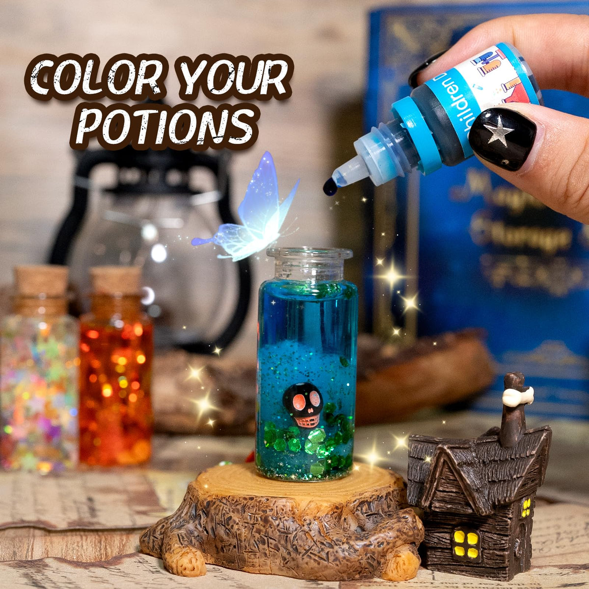 LDomet Magic Potions Kit for Kids - Mix 20 Fairy Dust Potion Bottles, Halloween Christmas Party Decorations, Creative Gift Craft Toy for Ages Boys Girls 6 7 8 9 10+