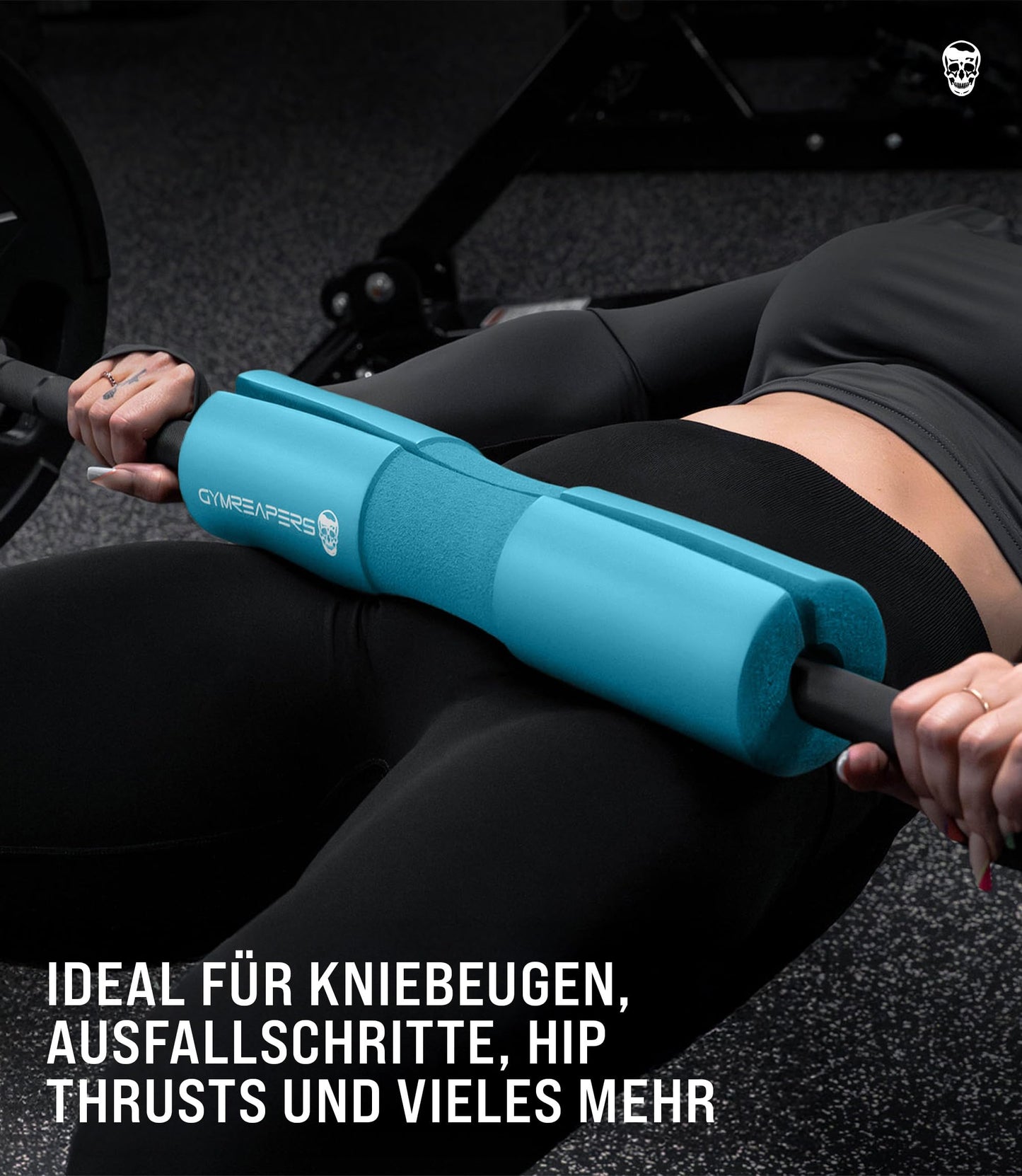 Gymreapers Barbell Squat Pad - Protective Bridge Pad For Hip Thrust, Squats, Lunges - Hip Support, Neck Protection For Bar (Cyan)