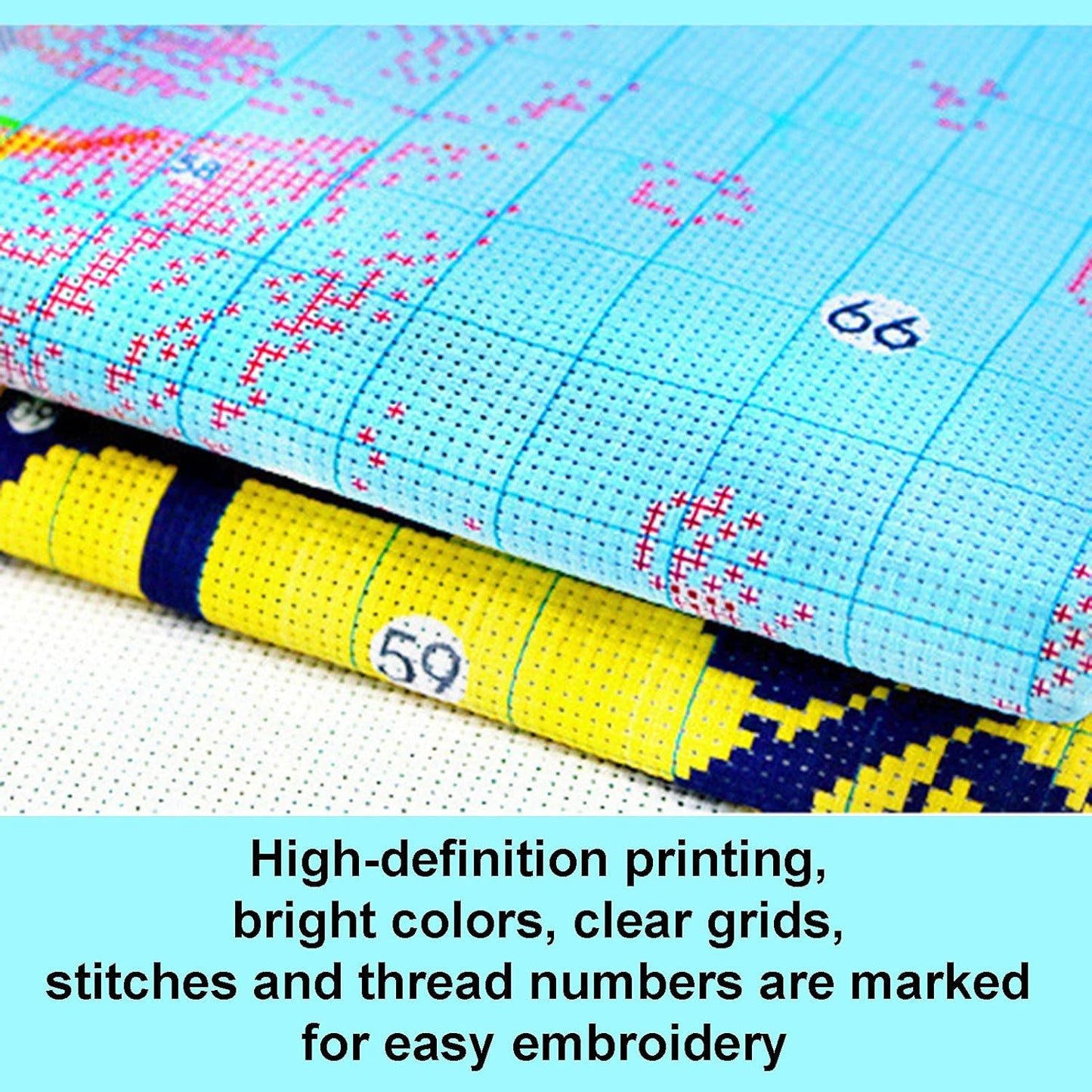 51buyoutgo 11CT Stamped Cross Stitch Kits for Adults - 16x16 in Beginner Embroidery Kit with Easy Funny Washable Animal Deer Pattern, Pre Printed Fabric, Fit for DIY Home Decor, Gifts & Stress Relief