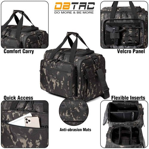 DBTAC Tactical Range Bag Large + Tactical Large Shoulder Pack with Sling (Black Camo)