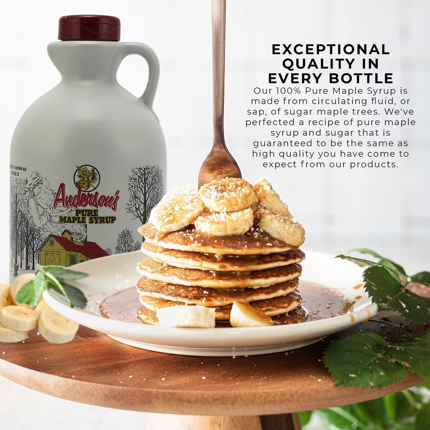 Anderson's Maple Syrup, Inc. Very Dark in 32 oz. plastic Jug brown
