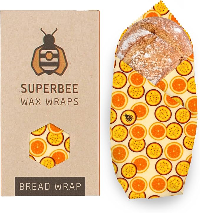 SUPERBEE Beeswax Bread Wrap, Reusable Beeswax Wrap for Food, Wrap Bread, Reusable Bees Wrap Paper for Wrapping Vegetables, Cheese Paper, Bowl Covers and Sandwich Wrapping, XXL (Passion Som)