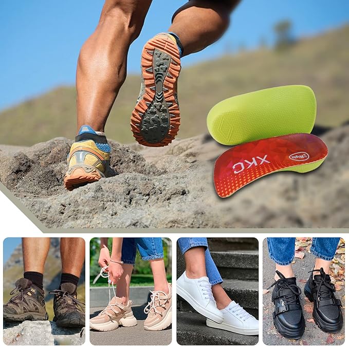 Arch Support Inserts Women Insoles - Orthotics Shoe for Plantar Fasciitis, Flat Feet, Over-Pronation, Relief Heel Spur Pain, Heel Cushion Increase Insoles (S:Men5-6/Women6-7)