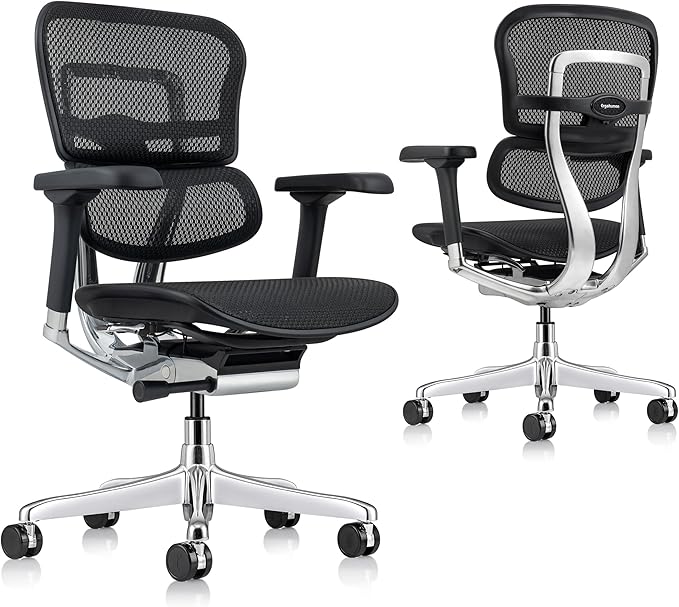 Ergohuman Eurotech ME8ERG GEN2 High Back Mesh Office Chair with Tilt Tension Control, Tilt Lock, Back Angle, Back Height, Synchro Tilt, Seat Height, Seat Depth, and Arm Height Adjustments, Black