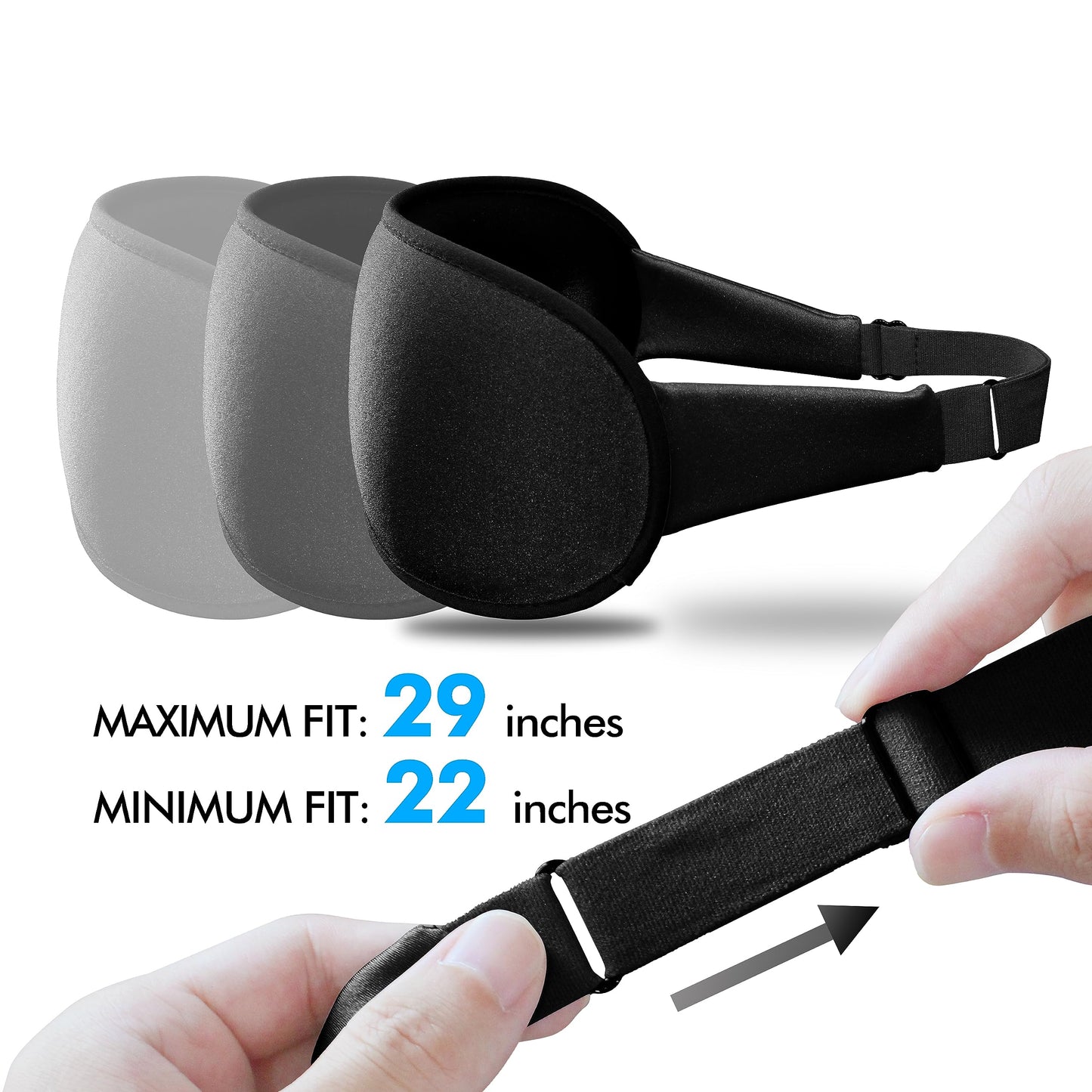 Sleep Eye Mask for Men Women, Lash Extensions 3D Sleeping Mask, Travel Blackout Night Blindfold Eye Shade Cover with Adjustable Strap (Black-3D)