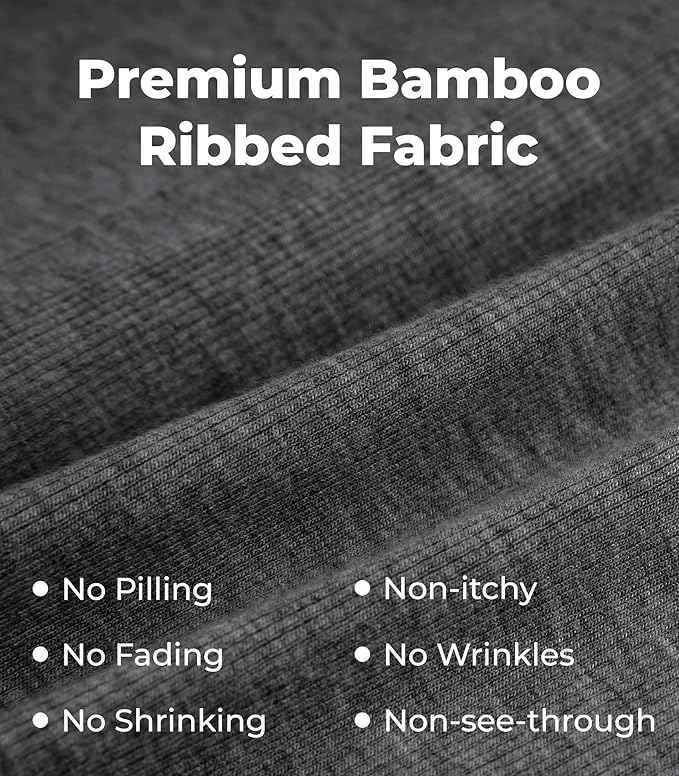 NACHILA Pajamas for Women-Viscose from Bamboo, Ribbed Racerback Tank Top Sexy Split Shorts Pajama Sets Cooling Sleep Cami Pjs