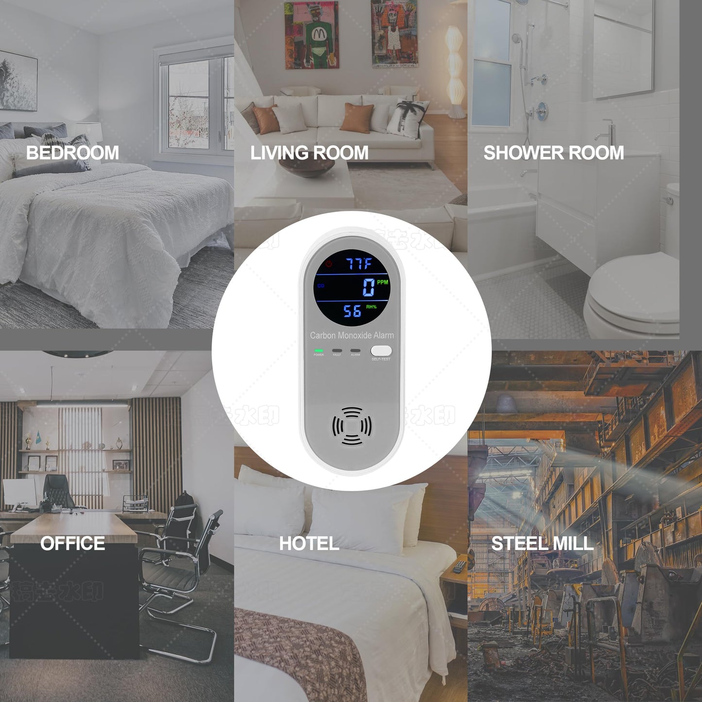 3 Packs Carbon Monoxide Detector Plug in, Carbon Monoxide Alarm,Real-time Digital Display 3-in-1 Level: PPM,°F & Humidity, CO Detector Monitor Alarm for Home,RV,Apartment