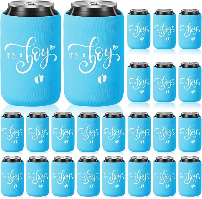 Mifoci 50 Pcs Baby Shower Decorations It's a boy blue Party Can Cooler Beer Sleeves for Gender Reveal Party Favors Baby Ca...