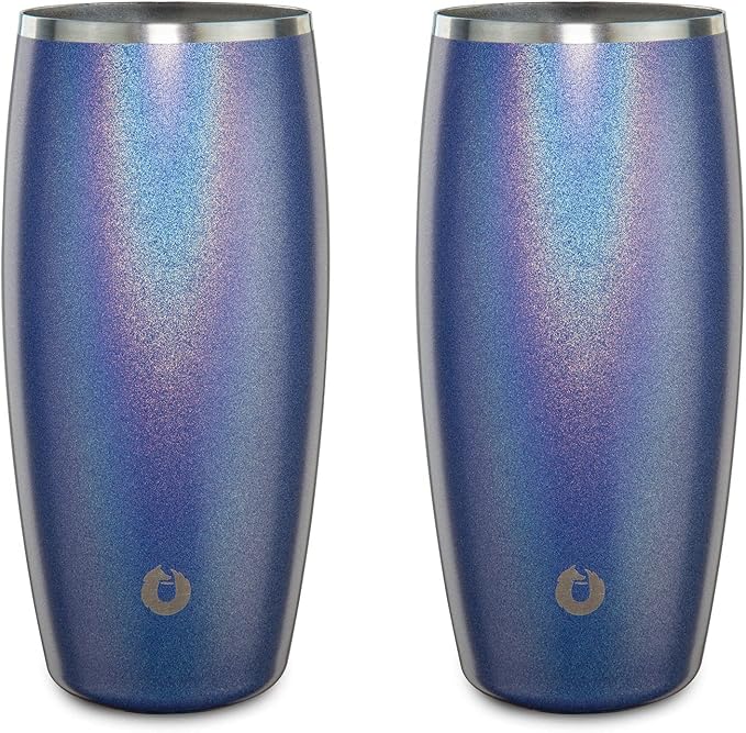 SNOWFOX Premium Vacuum Insulated Stainless Steel Beer Glass, Home Bar Accessories, Elegant Bartending, Lightweight Pint Gl...