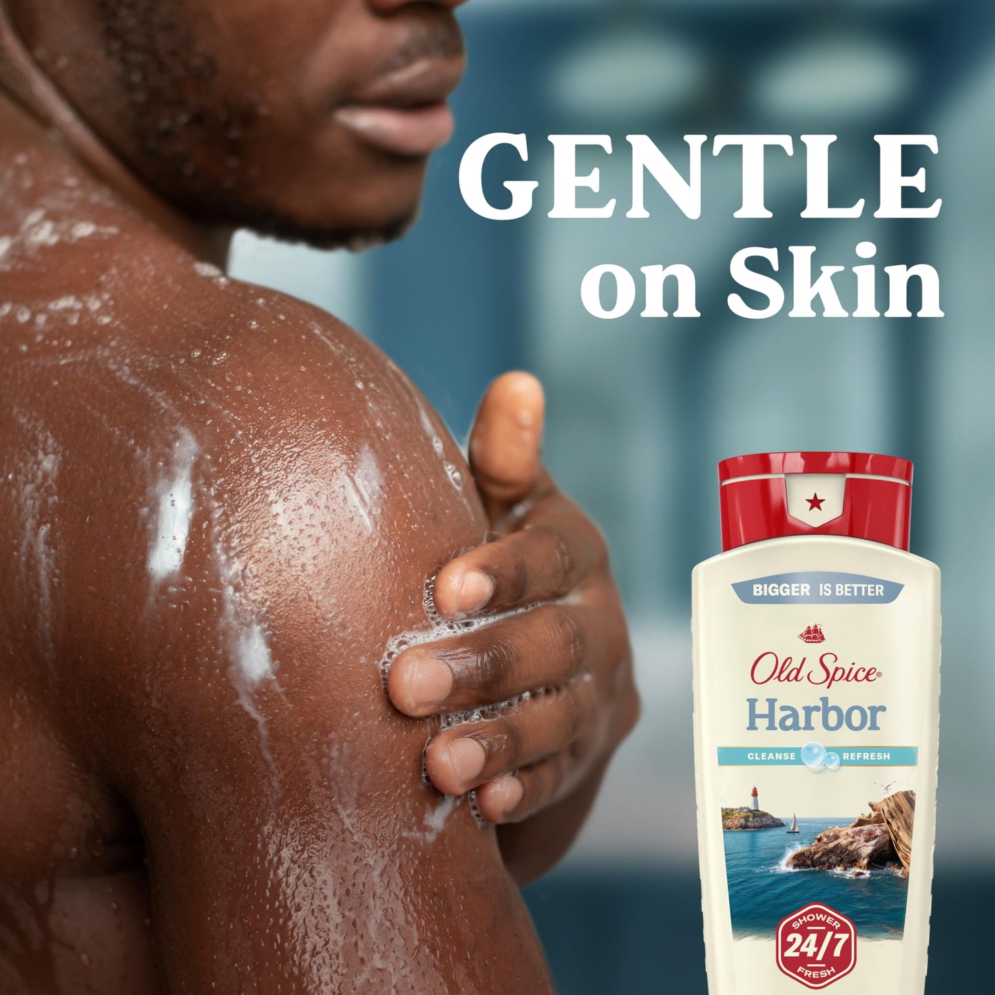 Old Spice Cleansing Body Wash for Men, 24/7 Shower Fresh with Lasting Scent, Cleanse & Refresh, Gentle on Skin, Vitamin B3, Harb