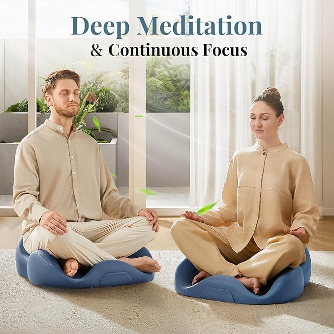 Ergonomic Zmind Meditation Cushion, Memory Foam, Portable Design with Handle, Pressure Dispersing Support for Meditation, Mindfulness & Posture Alignment