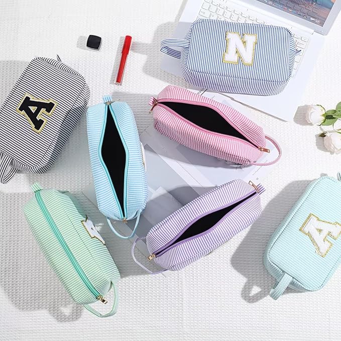 YOOLIFE Teacher Appreciation Gifts - Personalized Monogram Initial Makeup Bags for Women