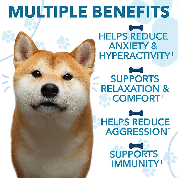 Hemp Calming Chews for Dogs with Anxiety and Stress - 360 Soft Dog Calming Treats - Dog Anxiety Relief - Storms, Fireworks, Thunder, Barking, Separation Aid - Valerian Root - L-Tryptophan - Hemp Oil