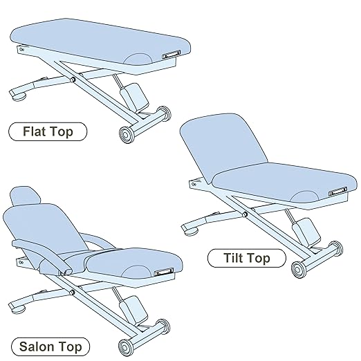 EarthLite Ellora Electric Lift Massage Table, Flat Table Top, Made in USA, 32" x 73, Vanilla Creme