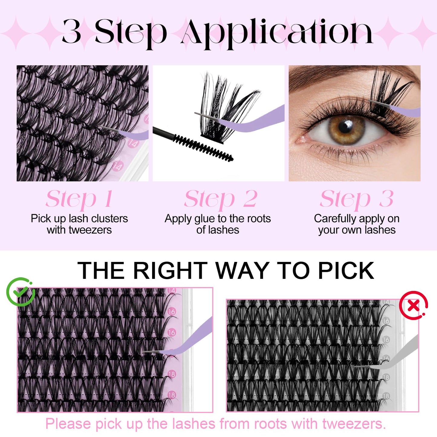 DIY Lash Extension Kit 80D Wispy Lashes 280PCS D Curl 10-18mm Individual Cluster Lashes Kit Includes Lash Bond and Seal,lash Twe