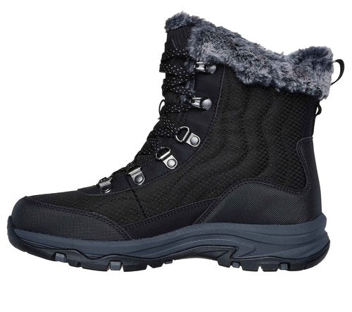 Skechers Women's TREGO - STORMIE waterproof boot, Black/Black, 10 M