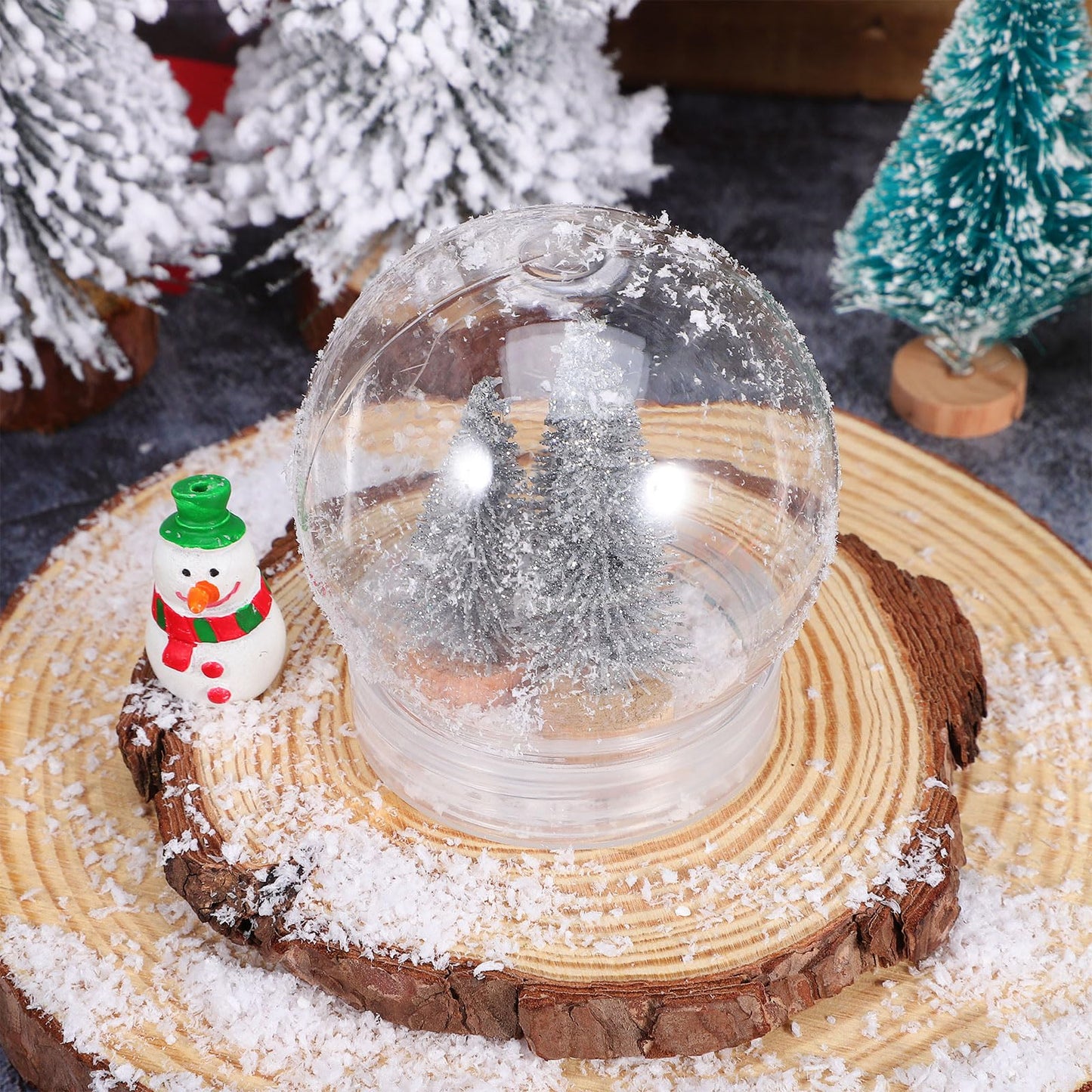 BESTOYARD 15 Pack Snow Globe Clear Water Globes, Empty Snow Globe Making Props for DIY Crafts, Christmas Decorations, Fillable with Paint, Fabric, Glitter, Candy, Photos, Mini Trees