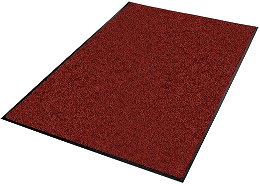 Guardian Floor Protection 94021215 Platinum Series Indoor Wiper Floor Mat, Rubber with Nylon Carpet, 2' Length, 12' Width,, Red