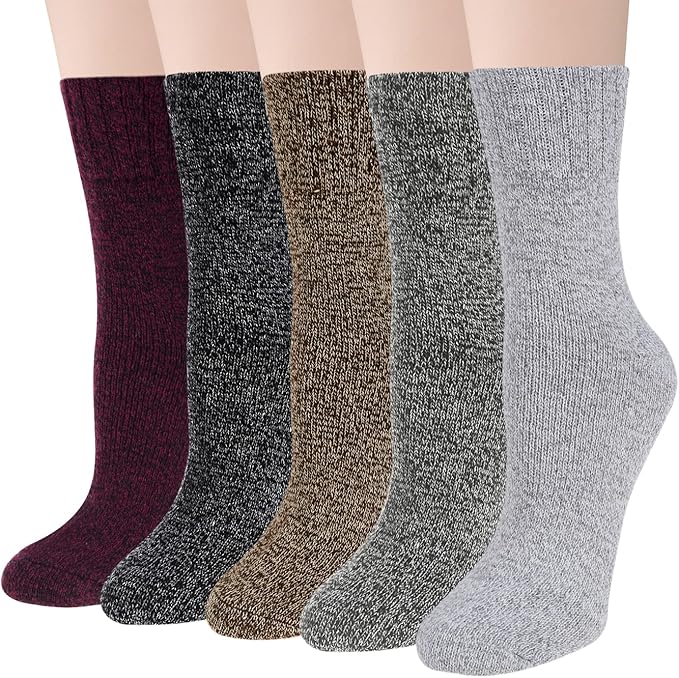 Loritta Wool Socks for Women, Winter Warm Stocking Stuffers Gifts for Women Cabin Crew Hiking Boot Socks