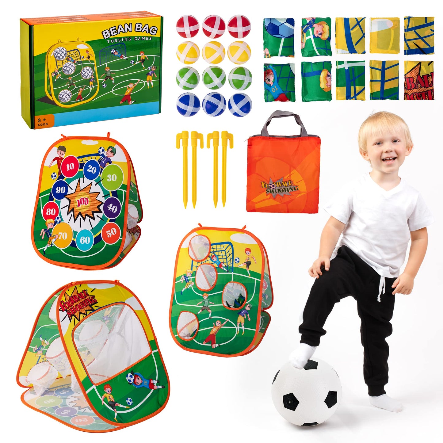 Sundaymot Bean Bag Toss Game Toy, Football Game Toys. Toddler Outdoor/Indoor Toys, for Kids Ages 3 4 5 6 7 8 Year Old Boys Gift, Kids Birthday Or Christmas Party Game, Backyard Game