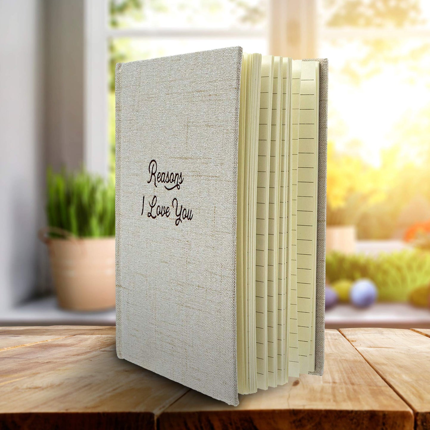 Avocado Goods Reasons Why I Love You - Blank Hardcover Love Book, Why I Love You Linen Journal Gift Book for Boyfriend or Girlfriend, Husband or Wife, Bride & Groom, or Couples I Love You Gifts Notebook, Love Journal