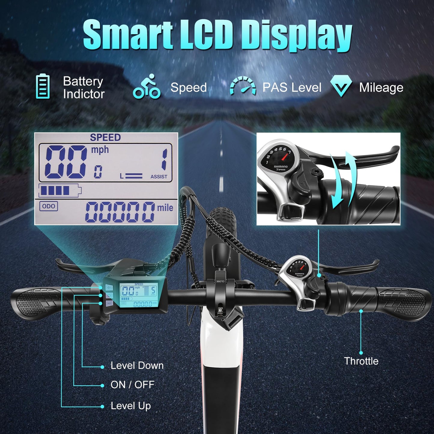 Wooken Electric Bike for Adults, 500W Motor Ebike, 20"x4.0" Fat Tire Electric Bike,48V 13AH Removable Lithium-ion Battery,Up to 60 Miles, Step-Thru Electric Mountain Bike,SGS Certified to UL 2849