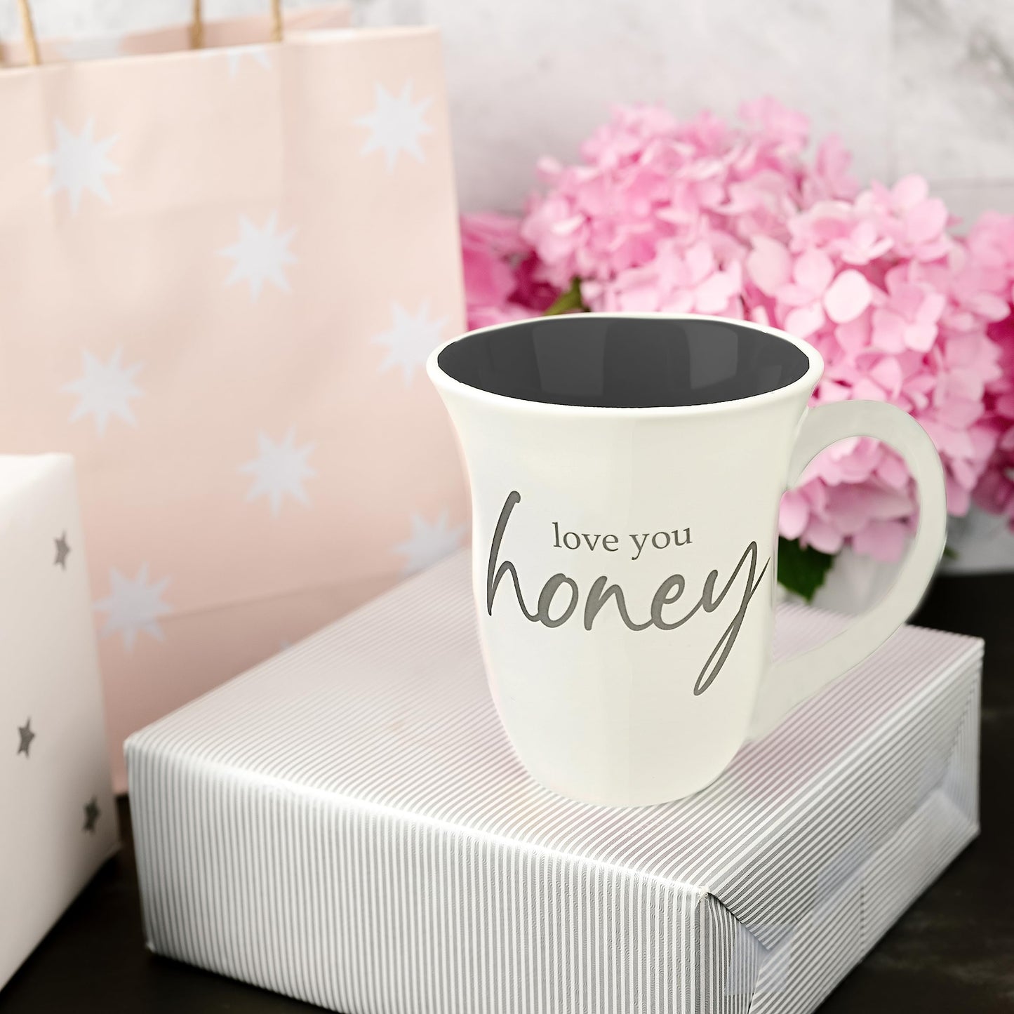 Pavilion Gift Company - Love You, Honey 16-ounce Stoneware Coffee Mug, Mothers Day Gift, Inspirational Mug, Novelty Coffee Mugs, Coffee Tea Cup for Husband/Wife/Spouse, Birthday/Anniversary, 1 Count