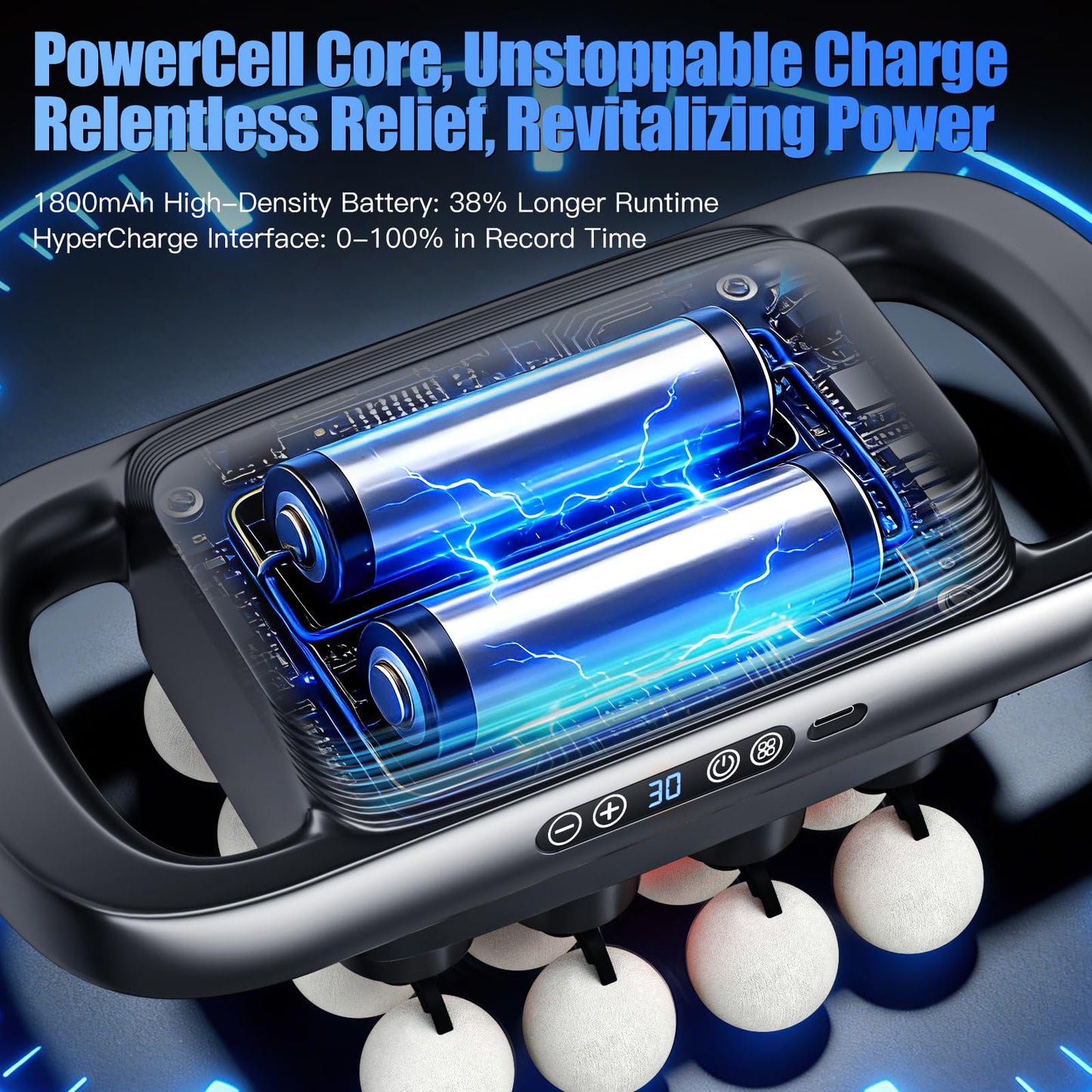 Stellamist 16 Head Massage Gun Set, Deep Tissue Percussion Massager with 3 Modes & 30 Levels, Muscle Massager Pain Relief, Percussion Massage Gun