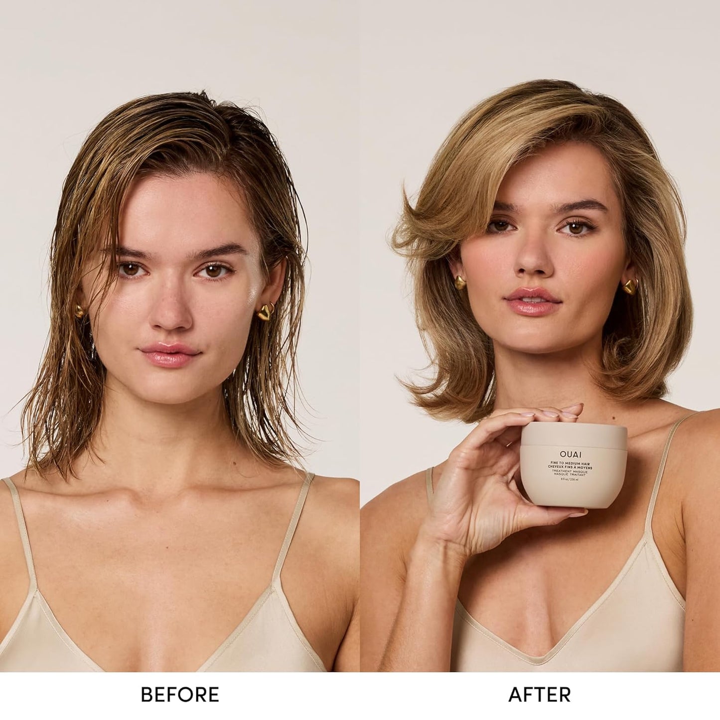 OUAI Fine to Medium Hair Treatment Masque - Hydrating Hair Mask to Help Repair Strands & Increase Shine - With Shea Butter, Keratin and Panthenol - Paraben, Phthalate & Sulfate Free (8 Fl Oz)