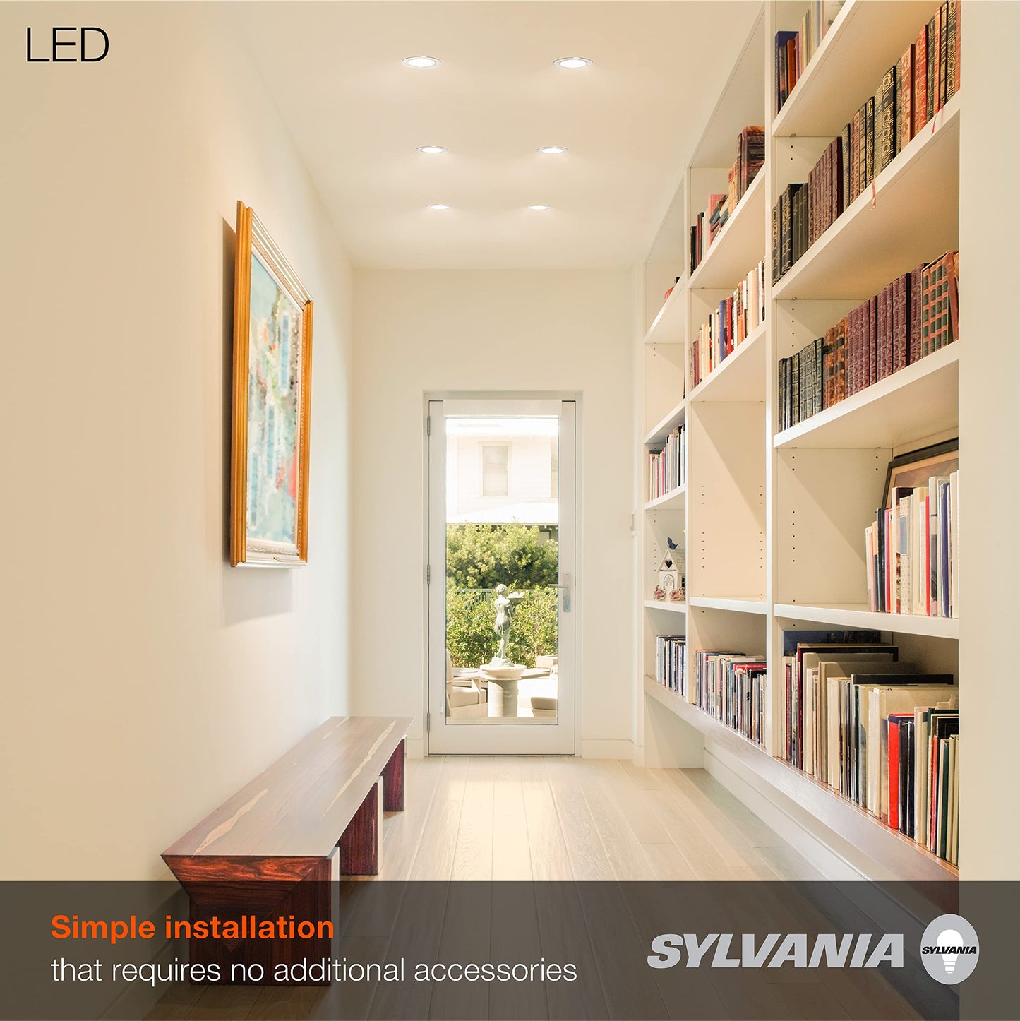 LEDVANCE Sylvania 5”/6” LED Recessed Lighting Downlight with Trim, 8.5W=65W, Dimmable, 675 Lumens, White 3000K, Wet Rated/UL/Energy Star – 12 Pack (62236)