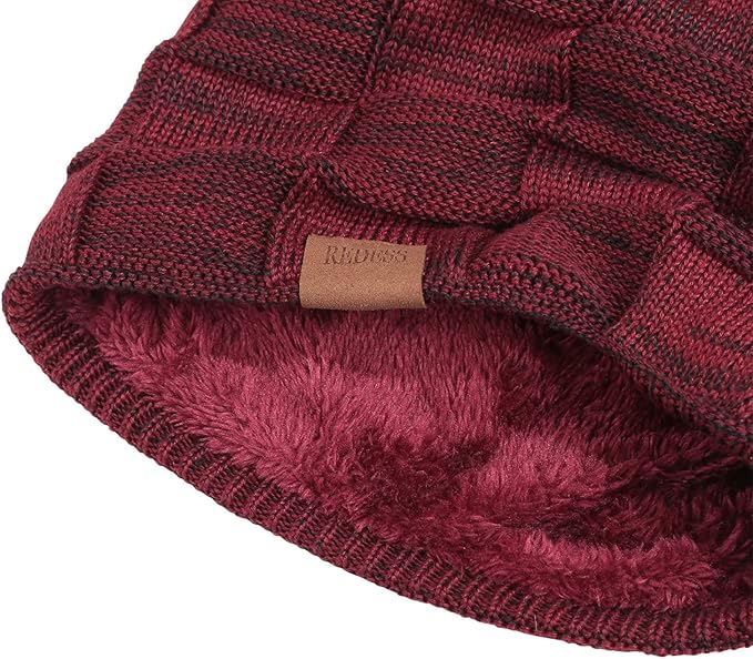 REDESS Beanie Hat for Men and Women Winter Warm Hats Knit Slouchy Thick Skull Cap
