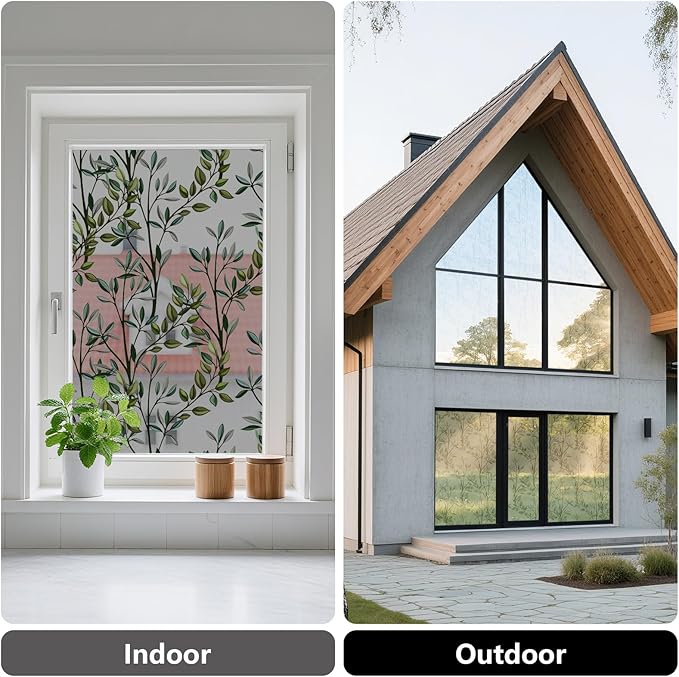 NINETREX One Way Window Privacy Film, Daytime Privacy Static Cling Sun Blocking Anti UV Reflective Window Tint for Home and Office 35.4 x 157.4 inches, Black Silver Leaf