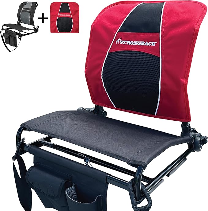 STRONGBACK Lumbar Support Stadium Seat for Bleachers – Ergonomic Chair with Back Support for Adults & All-Day Comfort