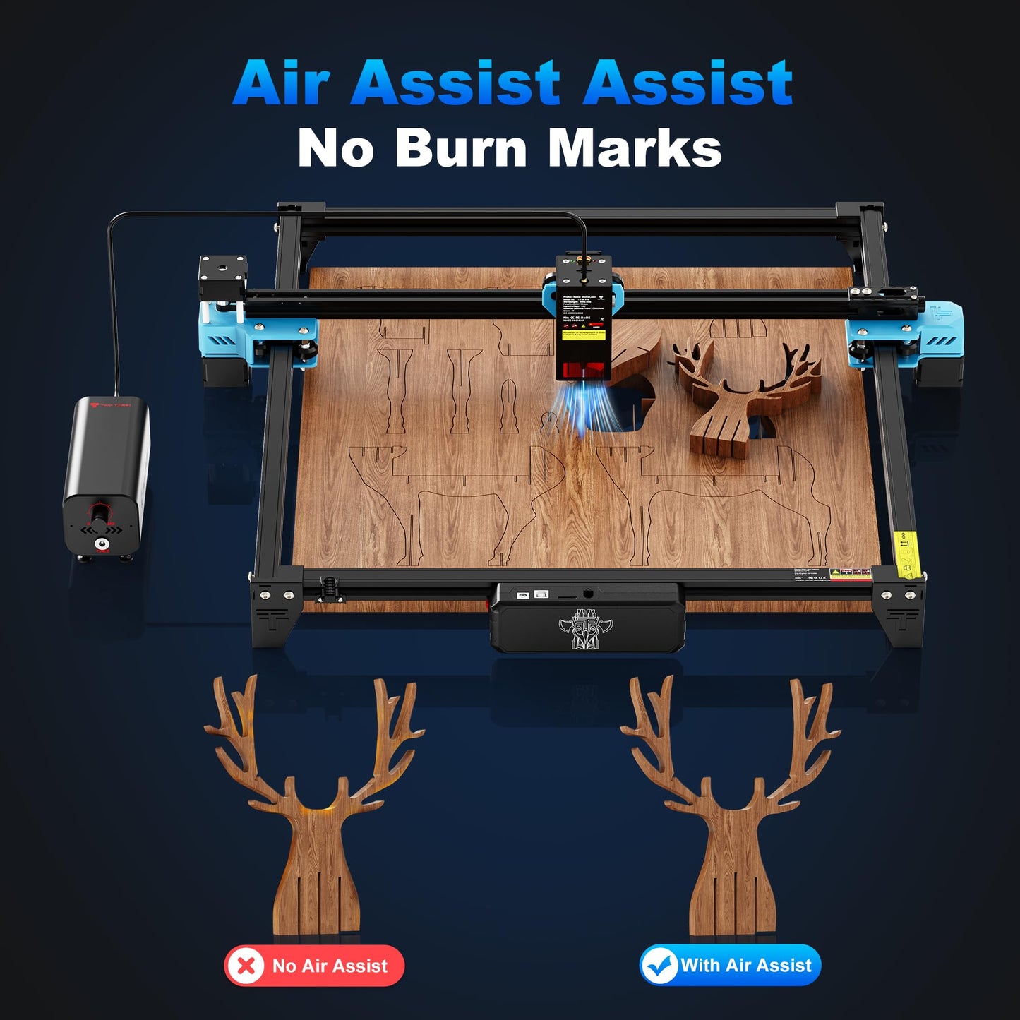 Twotrees TTS-20 Pro Laser Engraver, 20000mW Laser Engraver Machine and Cutter, Ideal for DIY Laser Engraving Projects. Processes Wood, Metal, Acrylic, and Glass 27.4-inch × 23.4-inch Laser Cutter