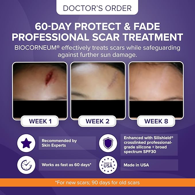 Biocorneum Advanced Scar Treatment with Silishield® & SPF 30 50g – Silicone Scar Gel for Scars - Surgeon Recommended for New & Old Scars – Silicone Scar Cream for Surgical Scars Suitable for Kids