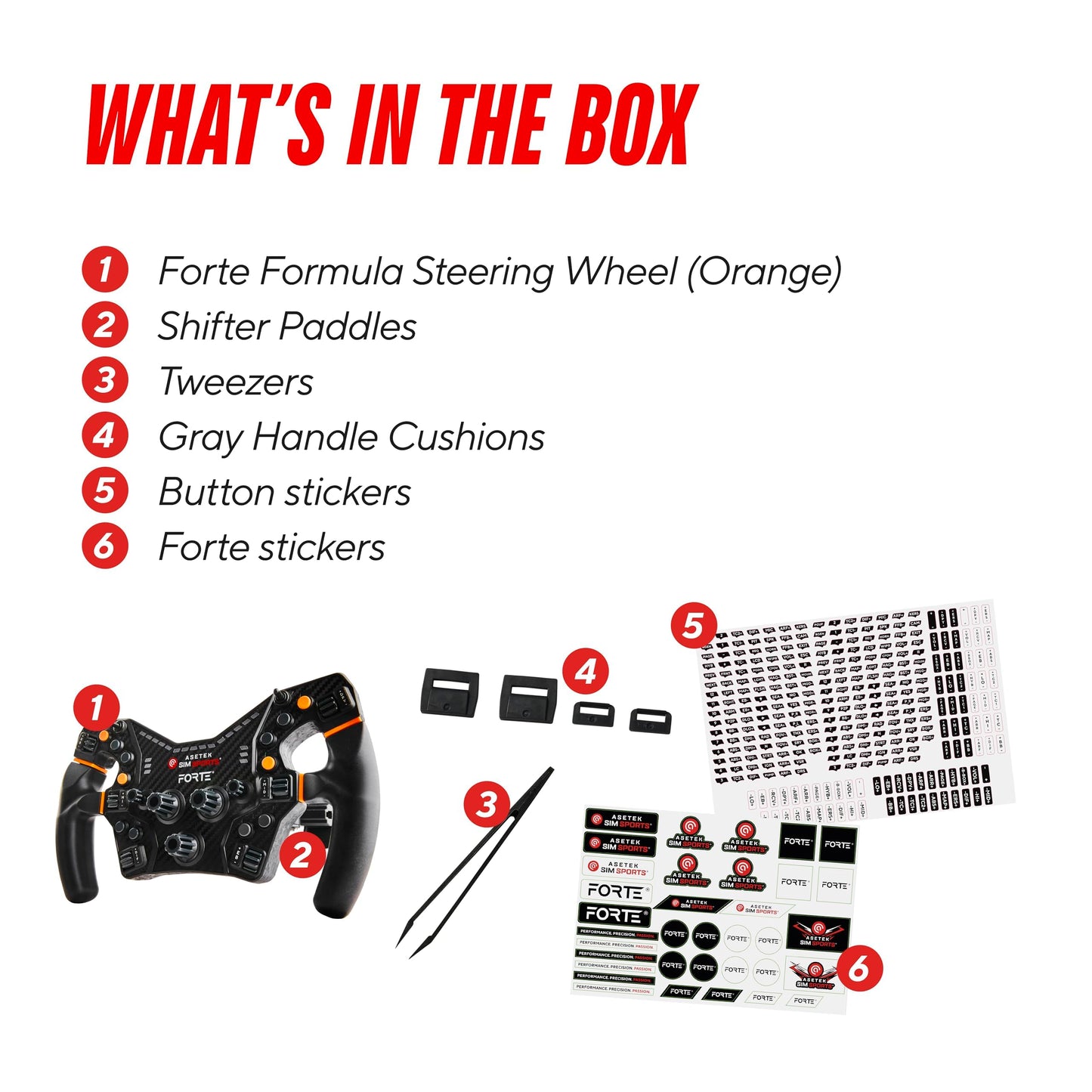 ASETEK Forte Formula Gaming Steering Wheel | Sim Racing Steering Wheel for PC & Simulators | High Precision & Customizable Controls