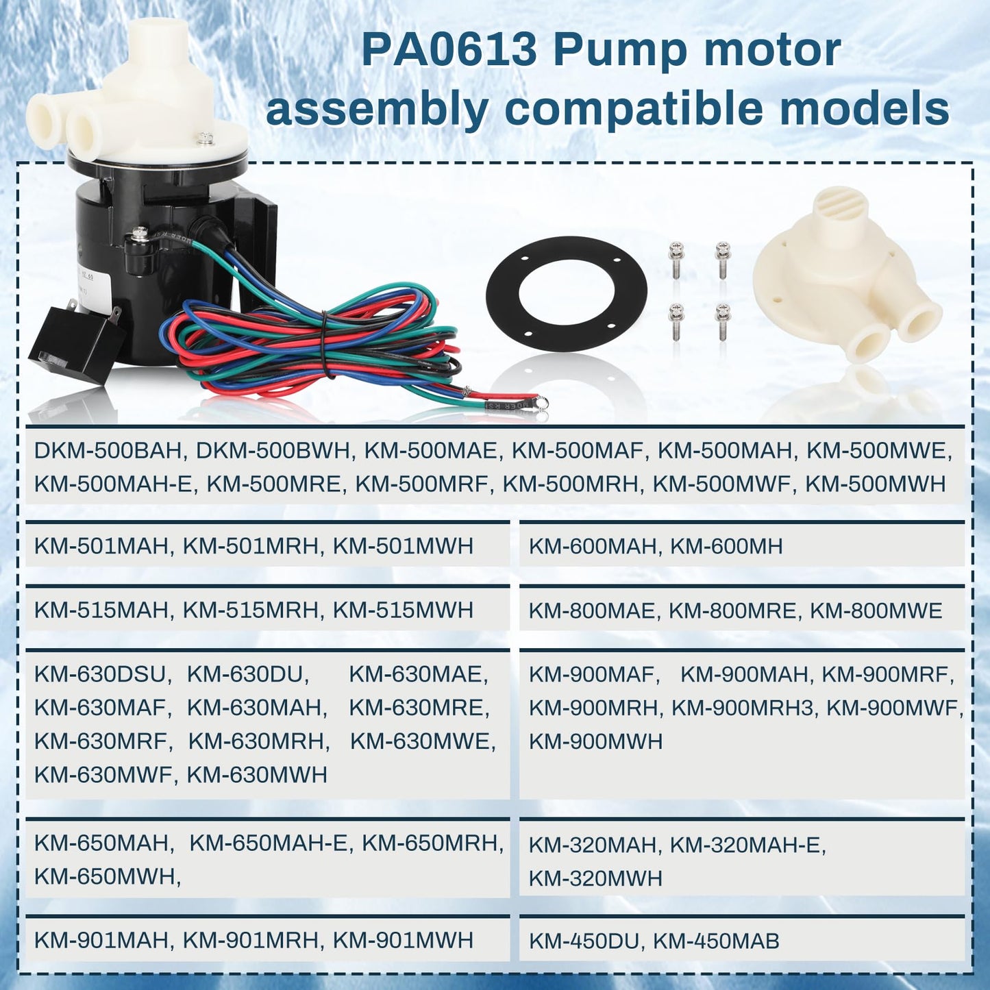 Replacement for Hoshizaki PA0613,APTA92P10WD1 Water Pump,Hoshizaki PA0613 Pump Motor Assembly with Better Sealing & Lower Noisy Includes Capacitor