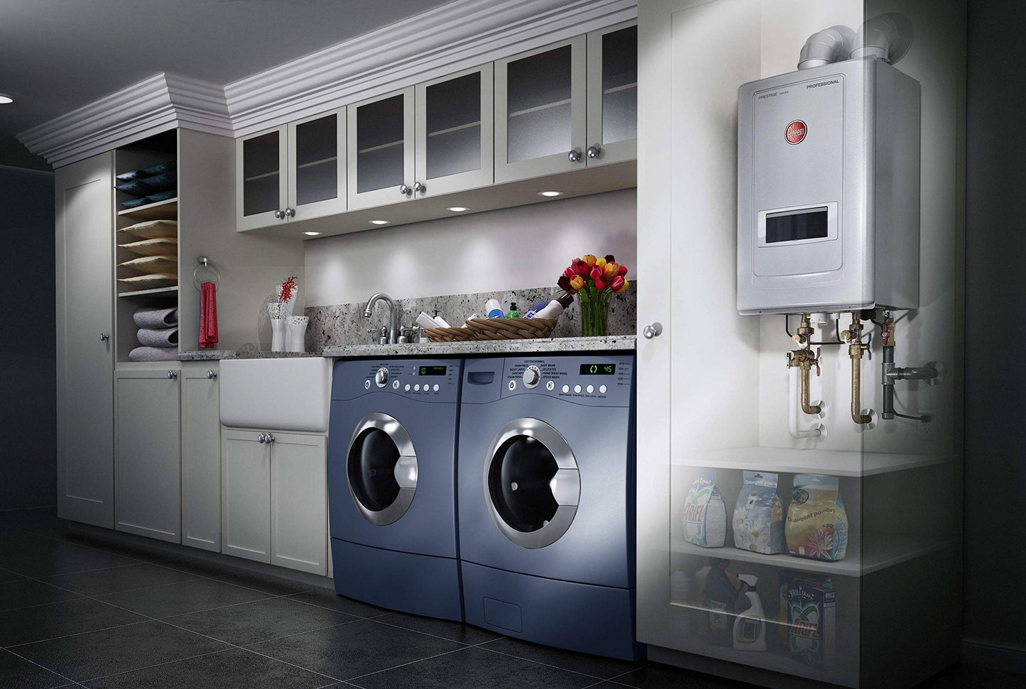 Rheem Prestige Condensing Tankless Gas Indoor Natural Gas Water Heater With Built-in Recirculation 11.0 GPM - RTGH-RH11DVLN