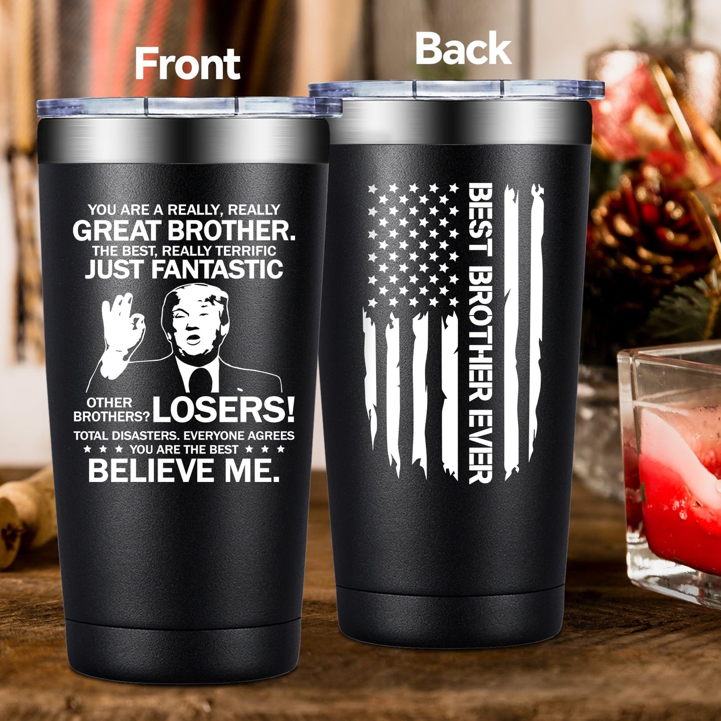 DOEARTE Gifts for Brother - Brother Gifts from Sister - Christmas Gift for Brothers Adult - Fathers Day, Birthday Gifts for Brothers - 20oz Tumbler
