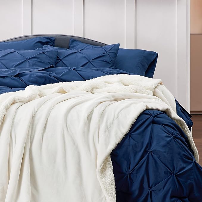 Bedsure GentleSoft Sherpa Fleece Throw Blanket Twin Size for Couch - Thick and Warm Throw for Women and Men, Soft Fuzzy Plush Twin Blanket for Winter, Non-Heated, Cream, 60x80 Inches