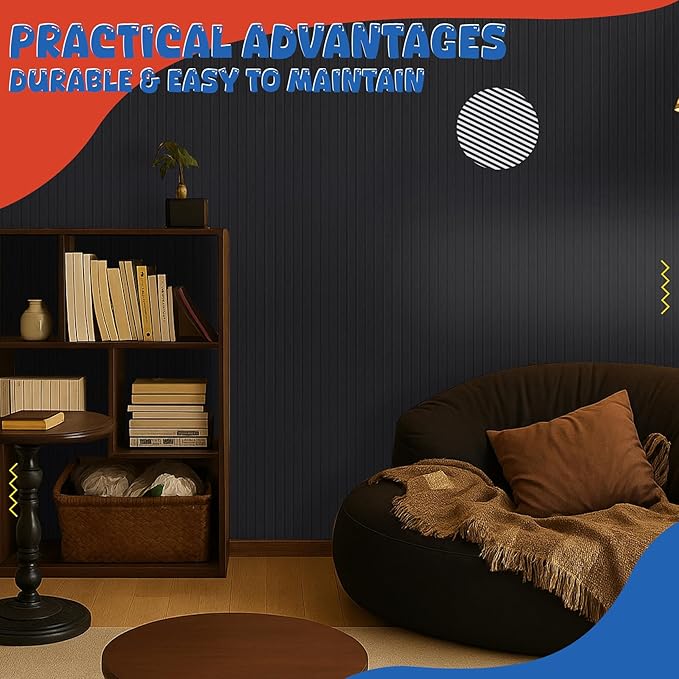 10 Pack Large Acoustic Panels,47.2" X 23.6" Acoustical Wall Panel,Self-Adhesive Sound Proof Panel for Office, Decorative Soundproof Wall Panels for Home Studio (Black)