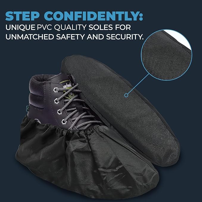 Reusable Waterproof Shoe Covers – 4 Pack (2 Pairs) – Rain Boot Covers for Men & Women – Durable, Washable, Non-Slip Overshoes for Indoor & Outdoor Protection