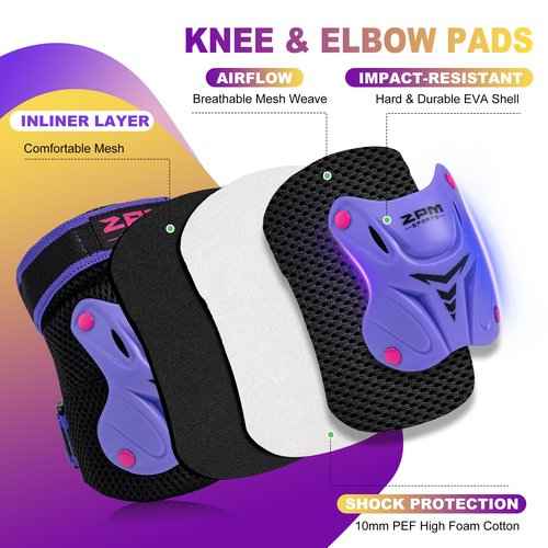 2PM SPORTS Purple M Inline Skates & Purple M Protective Gear Set