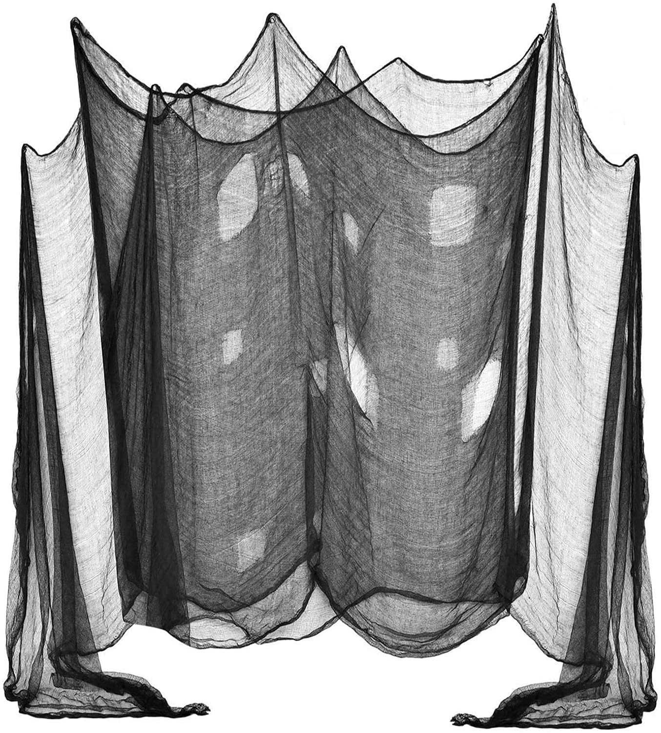 DealKits [2 PACKS] Halloween Creepy Cloth, Spooky Giant (48 x 240 in.) Cheese Cloth Tapestry for Halloween Party Supplies Decorations Outdoor Yard Home Wall Decor, Black
