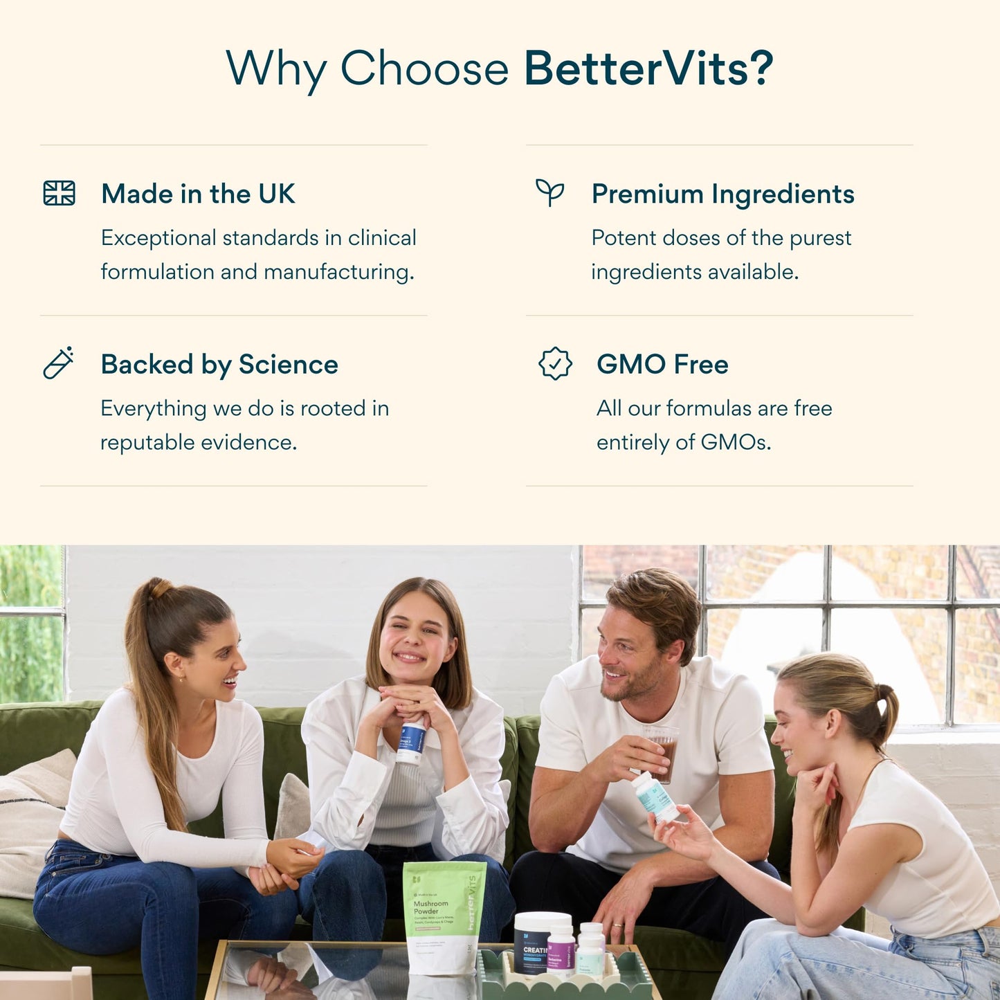 Bettervits Ashwagandha High Strength Complex with Passion Flower & Vitamin B | Organic KSM-66 Ashwagandha 800mg | Stress & Cortisol Support Supplement | 60 Capsules
