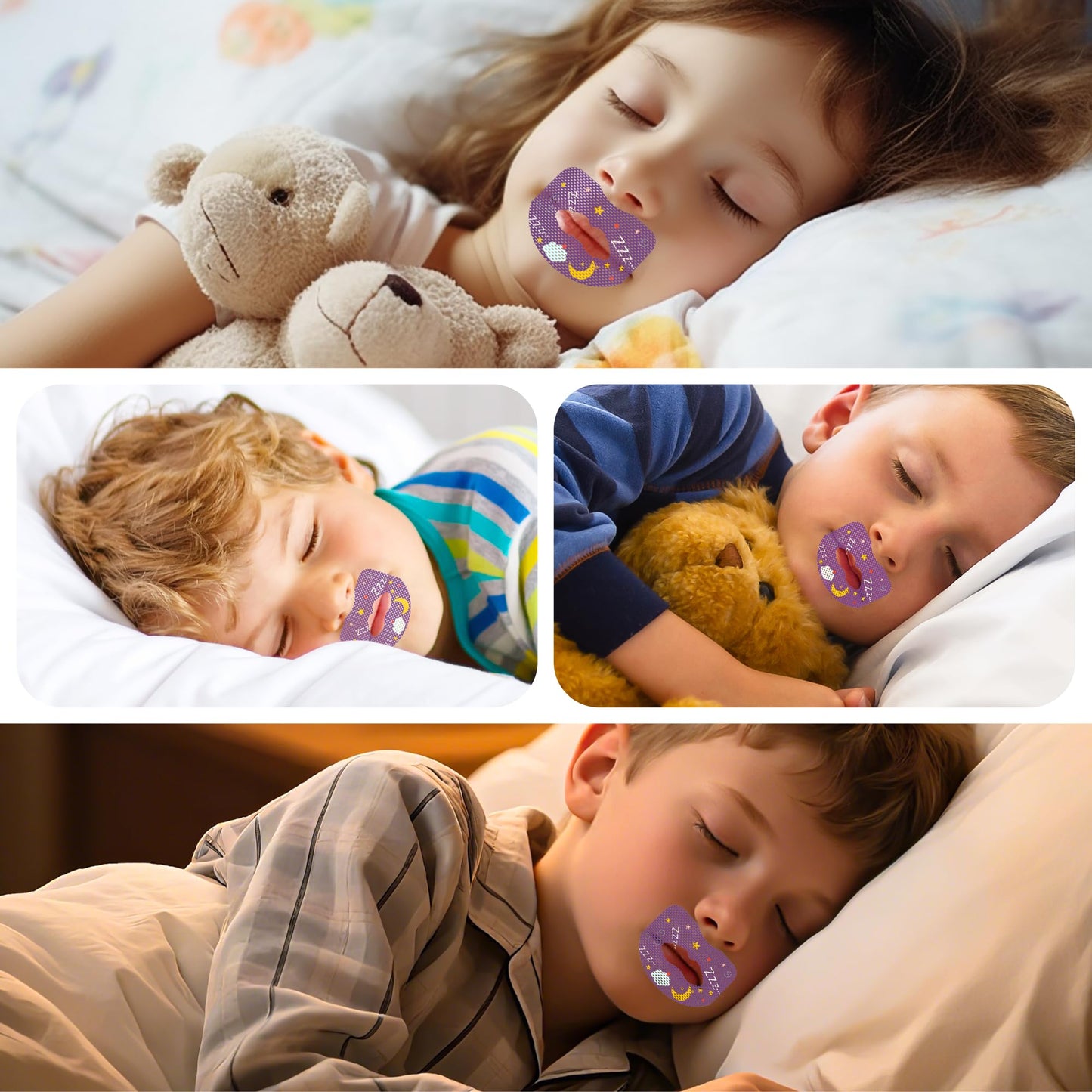 30pcs Mouth Breathing Correction Patch, Children's Closed Mouth Patch, Adult Anti-snoring, Closed Mouth Patch, Improve Mouth Breathing Facial Problems (Small（3-7years）)