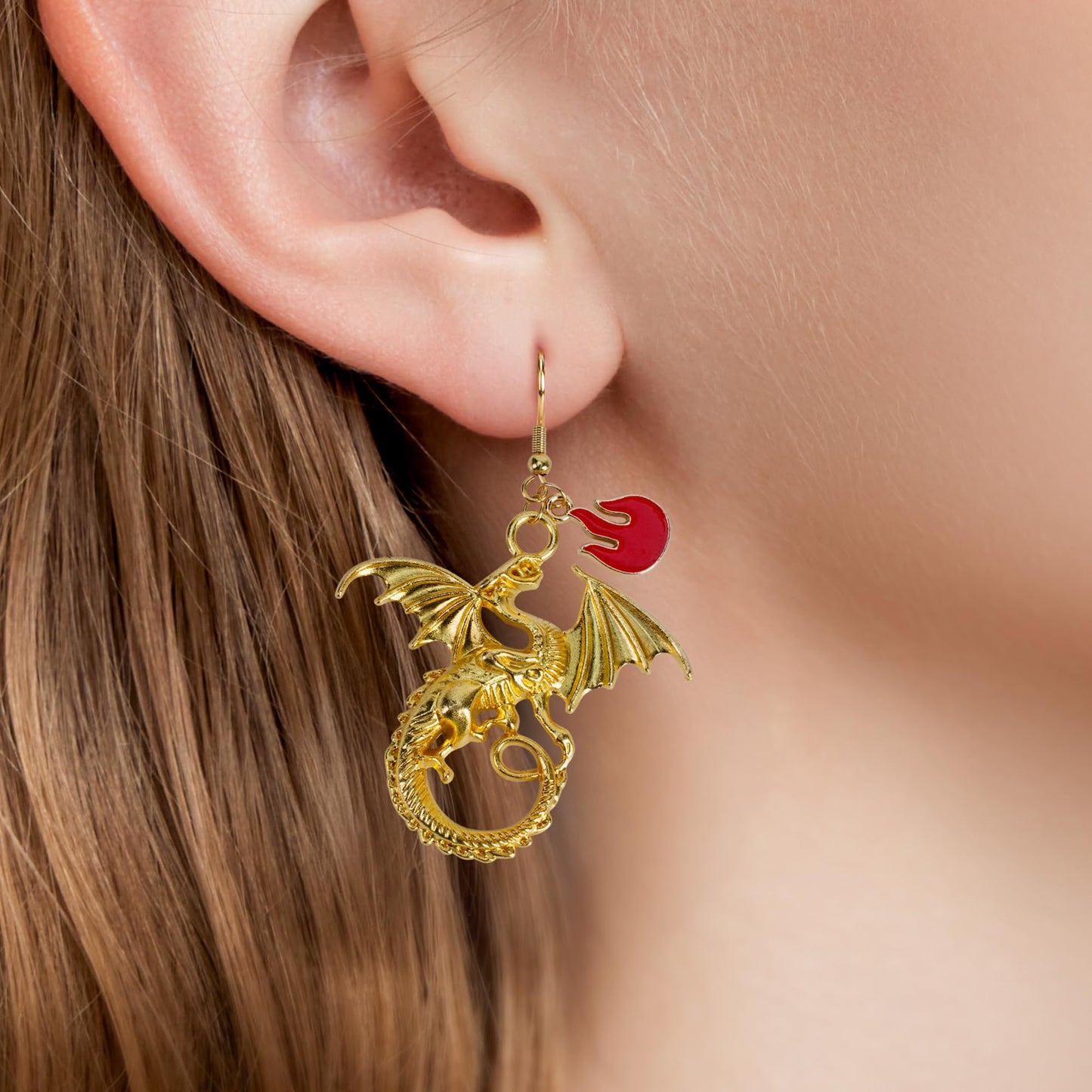 callie Personalized Sword Dragon Earrings - Custom Birthstone, Sterling Silver 925/Brass Gothic Dagger Dangle Earrings, Jewelry Gifts for Women Men