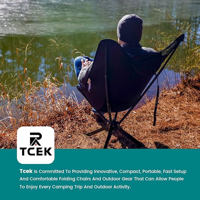 TCEK Adjustable Portable Camping Chair RiseLite Lightweight Compact Folding Chair for Adults, Collapsible Camp Chairs That Folds Up Small, Easy Carry for Travel, Outdoor, Sports, Backpacking, Hiking