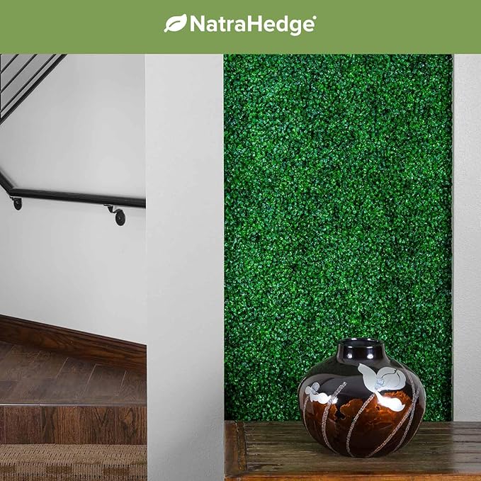 NatraHedge Artificial Boxwood Roll Panels UV Protected for Outdoor Use 33 SQF (Light Green Roll)