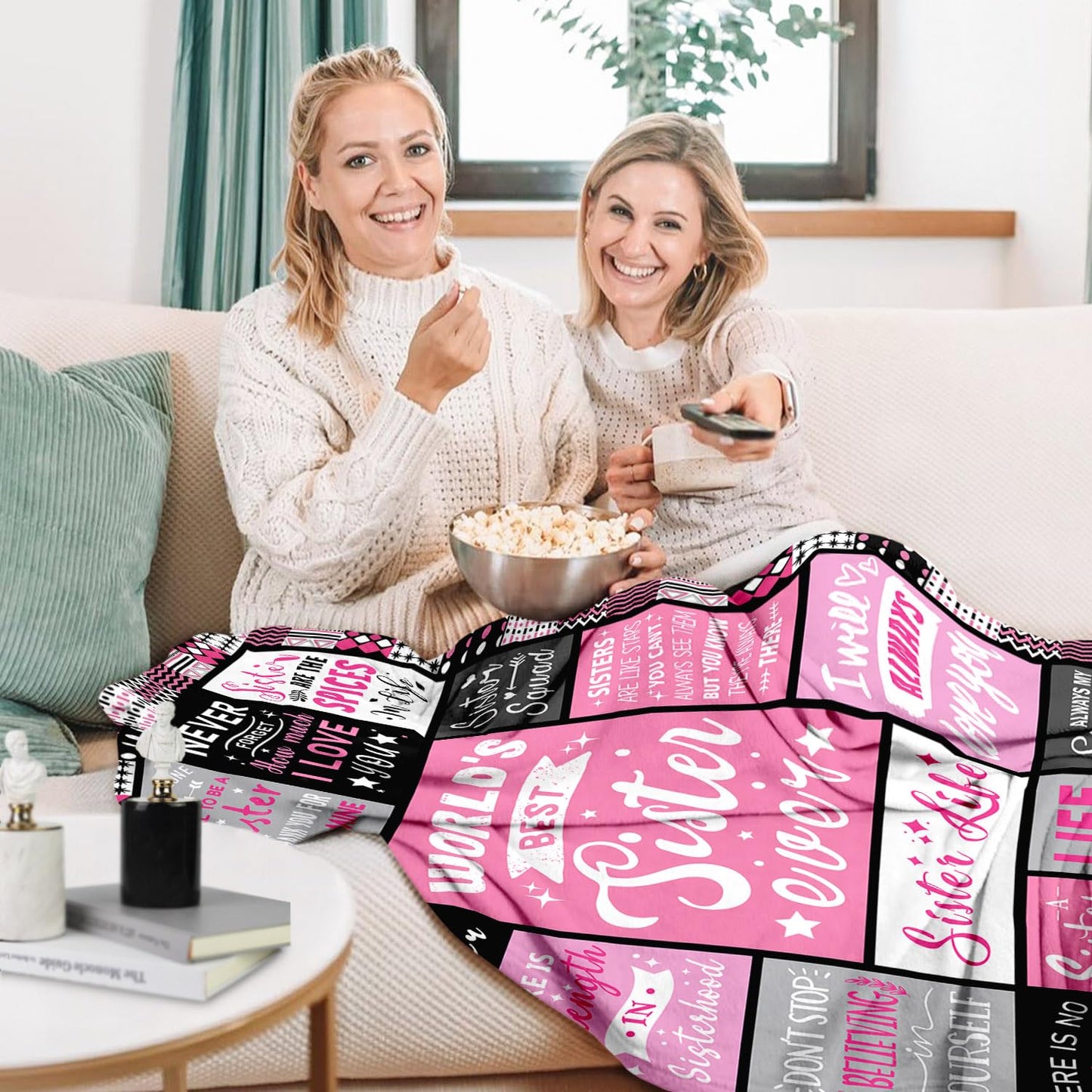 PVDSAVE Sister Birthday Gifts - Sisters Blankets Gifts from Sister - Christmas Valentines Mothers Day Birthday Graduation Present for Sis Adult - Big Sis Gift for Girl - Sisters Throw Blanket 50"x60"